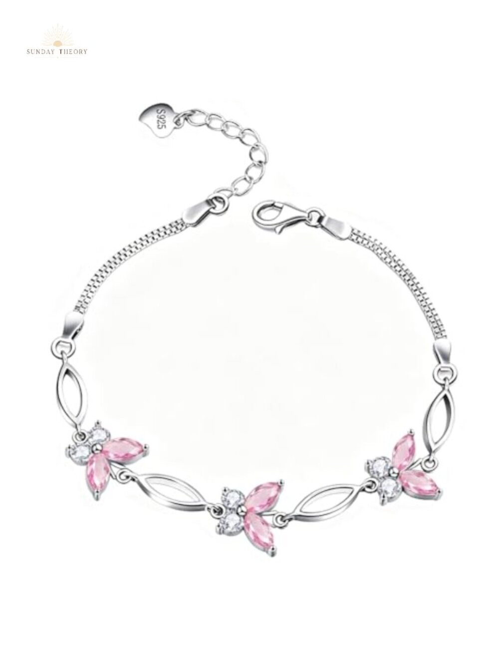 Sterling Silver Adjustable Charm Bracelet Butterfly Jewelry Gift